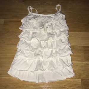 White ruffle tank top